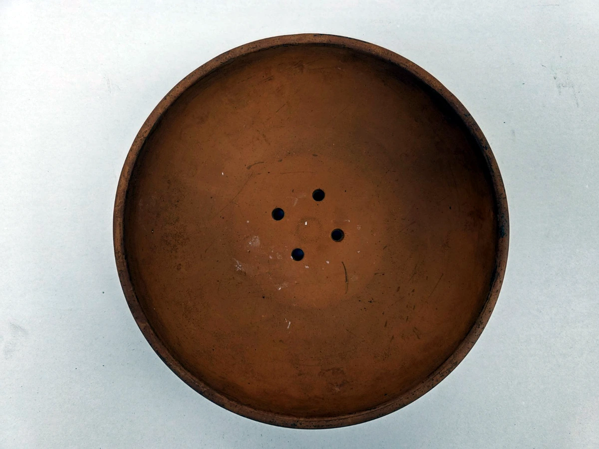 Terracotta bonsaischaal – bovenaanzicht